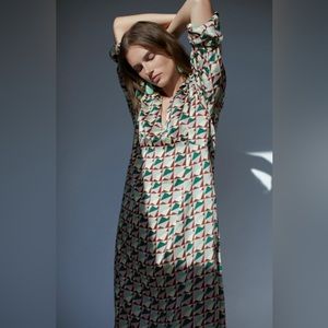 Zara Geometric Print Midi Dress
